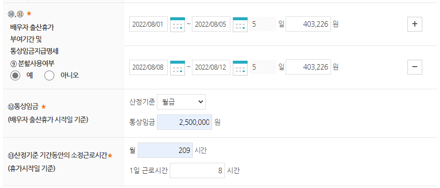 배우자 출산휴가 급여 대위신청3