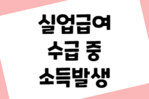 실업급여 수급 중 소득